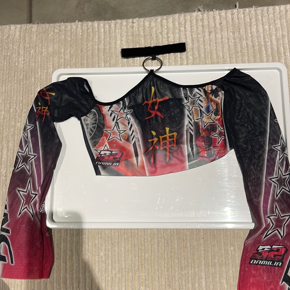 Namilia racer top mesh pink and black